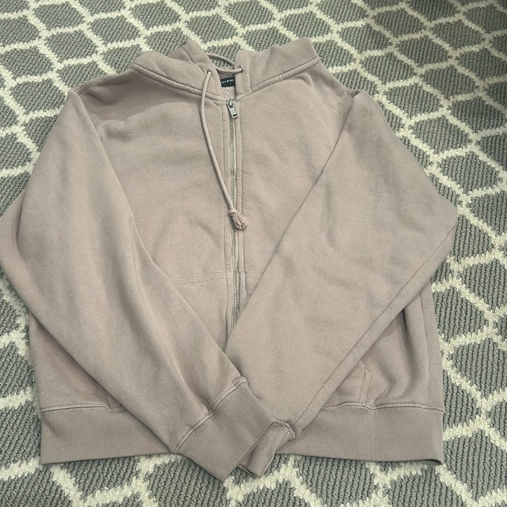 Brownish brandy melville zip up sweatshirt
